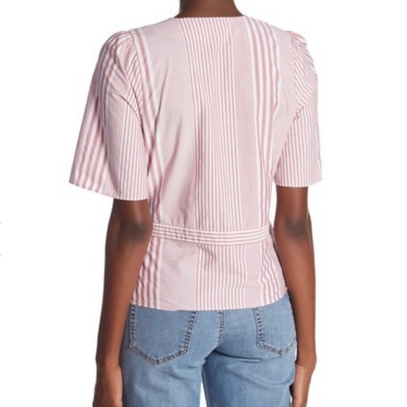 🎀HP🎀MADEWELL • stripe ruffle hem wrap top - Picture 2 of 8
